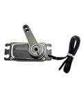 Heavy Duty Full Metal Coreless Servo Motor With Precision Encoder And Waterproof IPX8 Rating for RC crawlers, showing black wire and metal casing.