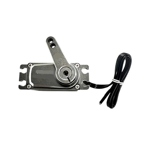 Heavy Duty Full Metal Coreless Servo Motor With Precision Encoder And Waterproof IPX8 Rating for RC crawlers, showing black wire and metal casing.