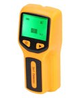GOTOTOP Stud Finder Wall Scanner 5 in 1 Hd LCD Display Sensor (Yellow) displaying green screen for detecting materials.