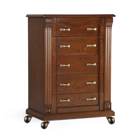 Wooden dresser with 1.5 Inch Ball Caster Stem Wheel With Sockets, Vintage Antique Swivel Caster For Furniture Like Coffee Tables And Cabinets.