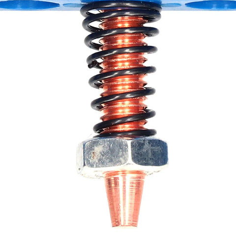 Heavy Duty Magnetic Welding Support Clamp With Rock Solid Suction For Red Copper And Aluminium Alloy Sheets, spring and copper tip detail.
