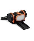 Helmet Mounted LED Welding Light Attachment for Inventor, Creator and Pillar Series Weld Helmets, front view, AA battery powered