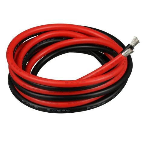 8 Gauge Silicone Wire Set With 5 Ft Red And 5 Ft Black Flexible 8 AWG Stranded Tinned Copper Wire For Auto, Audio And Hobby Projects