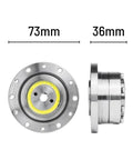 CS14 II Harmonic Drive Reducer front and side view showing 73mm diameter and 36mm depth for stepper motor high precision gear reduction