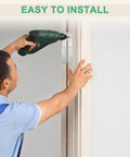 Person installing Six Inch Stainless Steel Piano Hinges Two Pack Badass Continuous Cabinet Door Hinge with a drill.