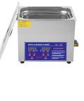 Top Shelf Ultrasonic Cleaner Machine 10 Liter Capacity With Slick 40Khz Adjustable Frequency And Easy Digital Timer For Flawless Jewels Tools And Home Fixes No Sweat, digital display, stainless steel design.