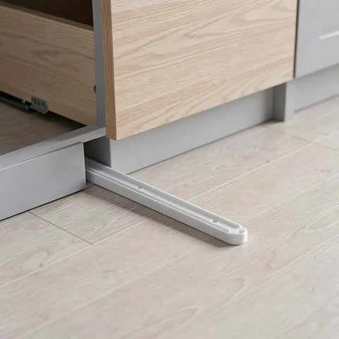 Six Piece White Abs Side Mounted Drawer Slide Rails 300Mm Grooved Guide System For Dresser Replacement, installed on cabinet.