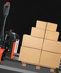 Heavy Duty Electric Pallet Jack With 3300 Lbs Capacity And Thick Alloy Frame For Factory Warehousing Plus Silent Wheels And 24 Volt Lithium Battery with stacked boxes