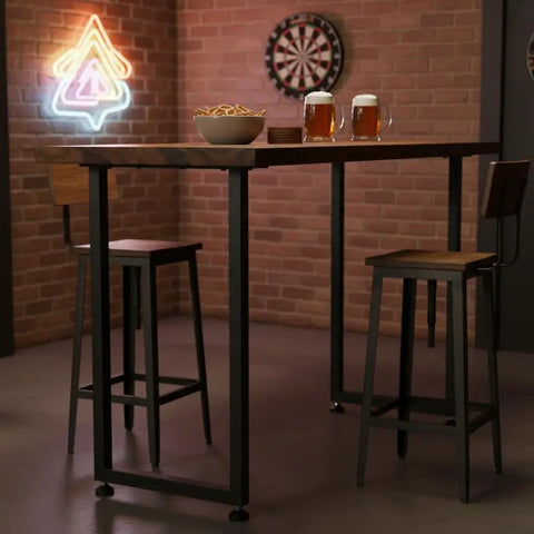 40 Inch Bar Height Table Legs For DIY Bar Builds And Standing Desks, Heavy Duty Metal Square Frame With 4.52 Inch Mounting Plate For Stability