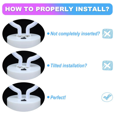 Installation guide for Bunny Shape LED Neon Sign Totally Lit For Easter Rooms USB or Battery Powered Night Light With Base