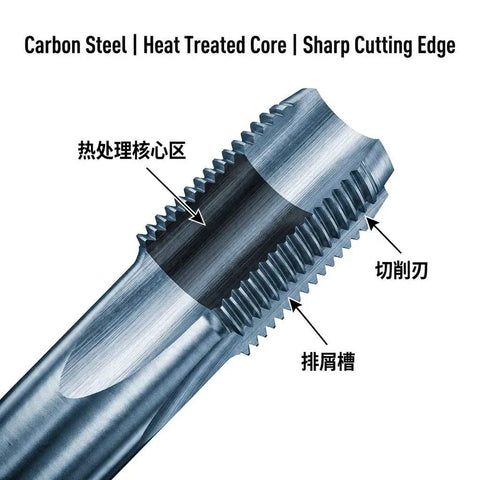Half Inch 14 NPT Pipe Tap Right Hand Cutting Tool For Cleaning And Rethreading Damaged Threads On Steel Iron And Copper Fittings