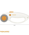 45mm Rotary Fabric Cutter With Ergonomic Loop Grip For Easy Precise Cuts, Heavy Duty Premium Steel Blade shown with dimensions