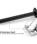 Slick Matte Black 8 Inch Ceiling Mounted Shower Arm With Flange For Rain Shower Head, 304 Stainless Steel Construction, Close-Up