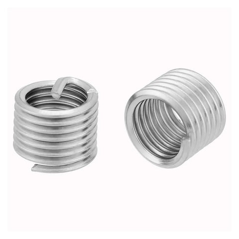 Heavy Duty Stainless Steel Self Tapping Threaded Inserts Kit 250 Pieces M8 Threaded Inserts Screw Bushings, close-up