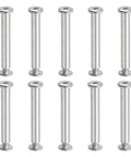Top Shelf Hex Chicago Screws 10 Pack Binding Posts M6 X 50 Mil Socket Cap Bolts With Nuts Silver Tone for DIY projects.