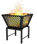 Portable 17 Inch Outdoor Fire Pit With Storage Bag For Camping, Patio, Picnic And Backyard BBQ, 360 Degree Airflow, Black