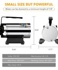 No Bull No Hassle 12V Water Transfer Pump 330 Gallons Per Hour, compact design with 8.66" height for effective water drainage.