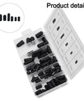 Massive 80-Pack Rubber Vacuum Line Caps Assortment Kit For Cars With Hose Covers In 6 Sizes From 532 To 38 Inch For Carburetor Manifold And Vacuum Tubes Exterior Parts That Keep Things Sealed Tight And Running Smooth Like A Dream. black rubber vacuum caps in labeled 80-piece plastic case