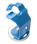 Heavy-Duty Welding Torch Holder With Strong Magnetic Base, blue steel design for stable use on metal workbenches.