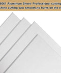 4 Pack 6061 Aluminum Sheet Metal 3x12x1/8 Inch With Protective Film Polished And Deburred Plate Smooth Edge Close-up