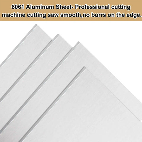 4 Pack 6061 Aluminum Sheet Metal 3x12x1/8 Inch With Protective Film Polished And Deburred Plate Smooth Edge Close-up