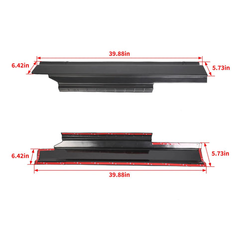 Trail Armor Rocker Panel Cover for Dodge Ram 1500 Classic Crew Cab 2009 to 2018, shown with measurements