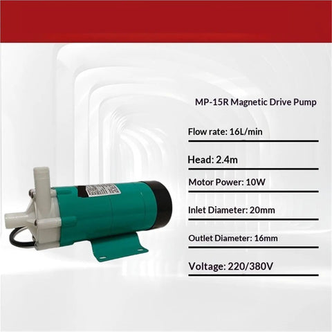 Tough As Nails Miniature Magnetic Circulation Pump With Corrosion Resistant Construction To Handle Acid And Alkali Fluids Efficiently In Industrial Operations, showing compact design with specifications.