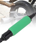 Blind Rivet Removal Tool Kit For 1/4 Inch Drills, Built For Fast, No Hassle Rivet Popper Action, Universal Compatibility With Pneumatic Or Electric, Includes Guide And Five High Speed Threaded Bits That Precisely Fit 1/8 Inch Rivets. Green drill attachment for removing rivets.
