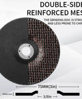 Built Like A Rock 3 Inch Depressed Center Grinding Wheels 10 Pack Type 27 Angle Grinder Discs With 3 8 Inch Arbor double-sided reinforced mesh design for effective grinding.