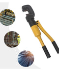 Heavy Duty Hydraulic Crimping And Rebar Cutting Machine Portable Power Tool With Quick Release C-Head for easy cable splicing on job sites.