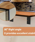 Heavy Duty Countertop Support Brackets 12 Inch 4 Pack With Hardware displaying sleek steel L corbels in a kitchen for stability.