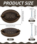 4 Pack Antique Oval Bail Drawer Pulls 3.3 Inch Bronze Wheat Pattern Farmhouse Vibe Vintage Cabinet Handles Dimensions