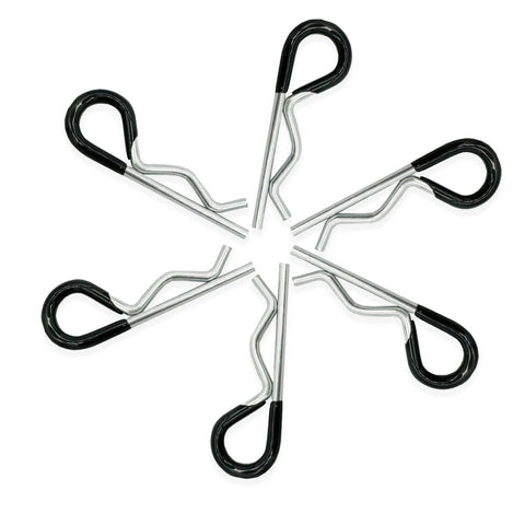 Heavy Duty Hitch Pins Clip R Clips Spring Retaining Pins Set with rubber coated grip, 3.5mm wire diameter, 75mm length.