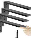 Legit Heavy Duty Countertop Support Brackets 16 Inch 4 Pack displayed in black steel, emphasizing durability for granite and quartz.