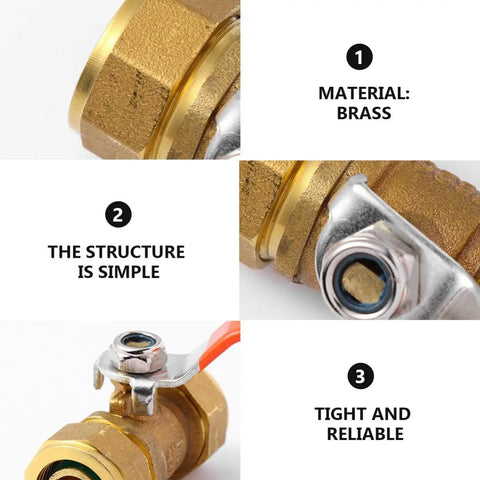 Swing By And Grab This Smooth Running Brass Ball Valve With Hose Barb Perfect For Water Heater Shut Off showing brass material and simple structure.