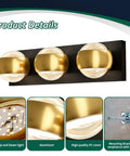 Product details of Modern Up And Down LED Vanity Light 36W With Built In LEDs In Black Gold Finish, aluminum and PC construction