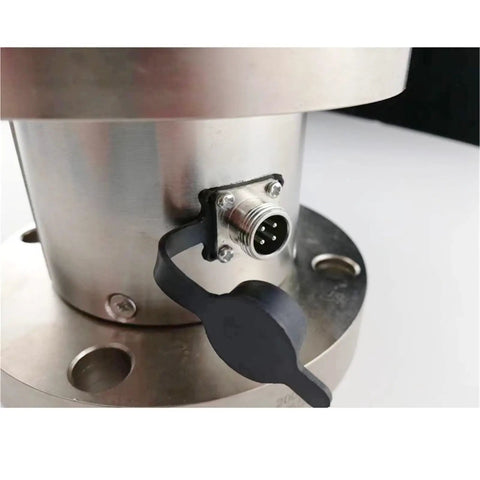 Close-up of Heavy Duty Double Flange Static Torque Sensor And Tester, Precision 0.1 to 0.5 Percent Full Scale, alloy steel build.