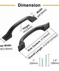 Dimensions of Oil Rubbed Bronze Cabinet Pulls 3 Inch 76mm 10 Pack Brushed Bronze Handles in diagram with screws shown