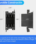 Old Work 1-Gang Black Electrical Box For Outlets And Dimmers, PVC Plastic 14 Cu In, ETL Listed, front and side view, dimensions shown