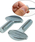 Heavy Hitting 20 Pack Galvanized Carbon Steel Thumb Screws 1/4 Inch 20 Thread By 3/4 Inch Length showing smooth knurled grip and threaded design.