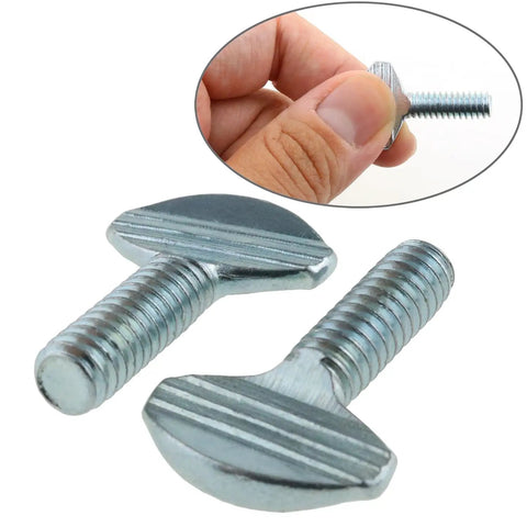 Heavy Hitting 20 Pack Galvanized Carbon Steel Thumb Screws 1/4 Inch 20 Thread By 3/4 Inch Length showing smooth knurled grip and threaded design.