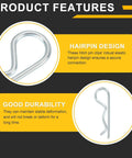 Image of 10 Pcs Hitch Pin Clip Set, 2mm x 40mm R Clips, Carbon Steel Retaining Wire Hair Pins showing hairpin design and durability features.
