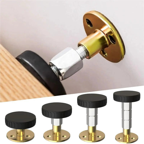 Adjustable Furniture Feet Set 12 Pack Self Adhesive Bed Frame Stabilizers for wobble free leveling with brass mount