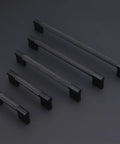10 Pack 5 Inch Matte Black Cabinet Handles For Cabinets And Drawers Durable Metal Pulls displayed on a dark surface