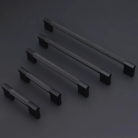 10 Pack 5 Inch Matte Black Cabinet Handles For Cabinets And Drawers Durable Metal Pulls displayed on a dark surface