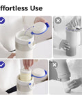 Effortless use of 22 Oz Portable Breast Milk Cooler For Work Commutes, showcasing lid and bottle features.
