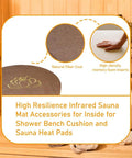 High Resilience Infrared Sauna Mat with natural fiber coat and high-density memory foam for shower bench cushion and sauna heat pads.