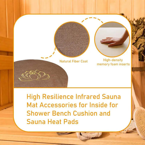 High Resilience Infrared Sauna Mat with natural fiber coat and high-density memory foam for shower bench cushion and sauna heat pads.