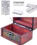 Ten Piece 2 Inch Stainless Steel Folding Hinges For Cabinet And Closet Doors Heavy Duty Rust Proof Silver Finish example with wooden box.