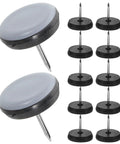 12 Piece Nail On Chair Leg Sliders For Hardwood Floors Heavy Duty Plastic And Metal Floor Protectors in close view